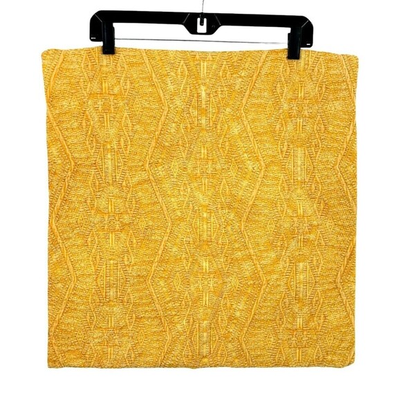 Pier One Cotton Throw Pillow Covers Yellow 20 x 20 Boho Embroidered Set Of 2 U4 - Picture 1 of 12
